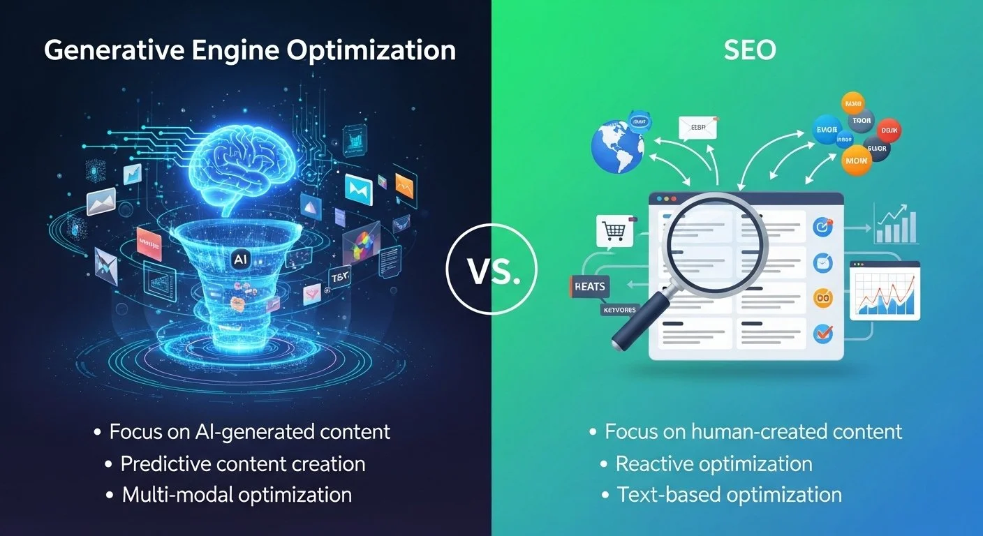 GEO vs SEO: 생성형 AI 시대의 콘텐츠 전략 차이와 적용법